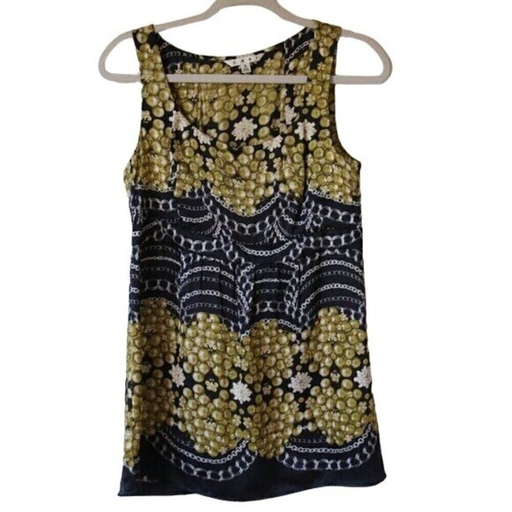 Vintage Cabi 100% Silk Empire Waist Top Sleeveless‎ Small